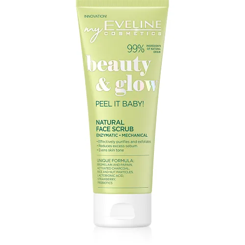 Tẩy da chết Eveline Beauty & Glow làm sáng da với hạt massage và Enzyme tự nhiên 75ML_EVEL2813